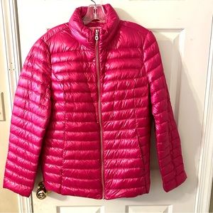 kate spade ♠️- Packable Down Jacket with Retractable Hood, “Hot Pink” , XL
